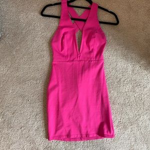 Hot pink mini dress
